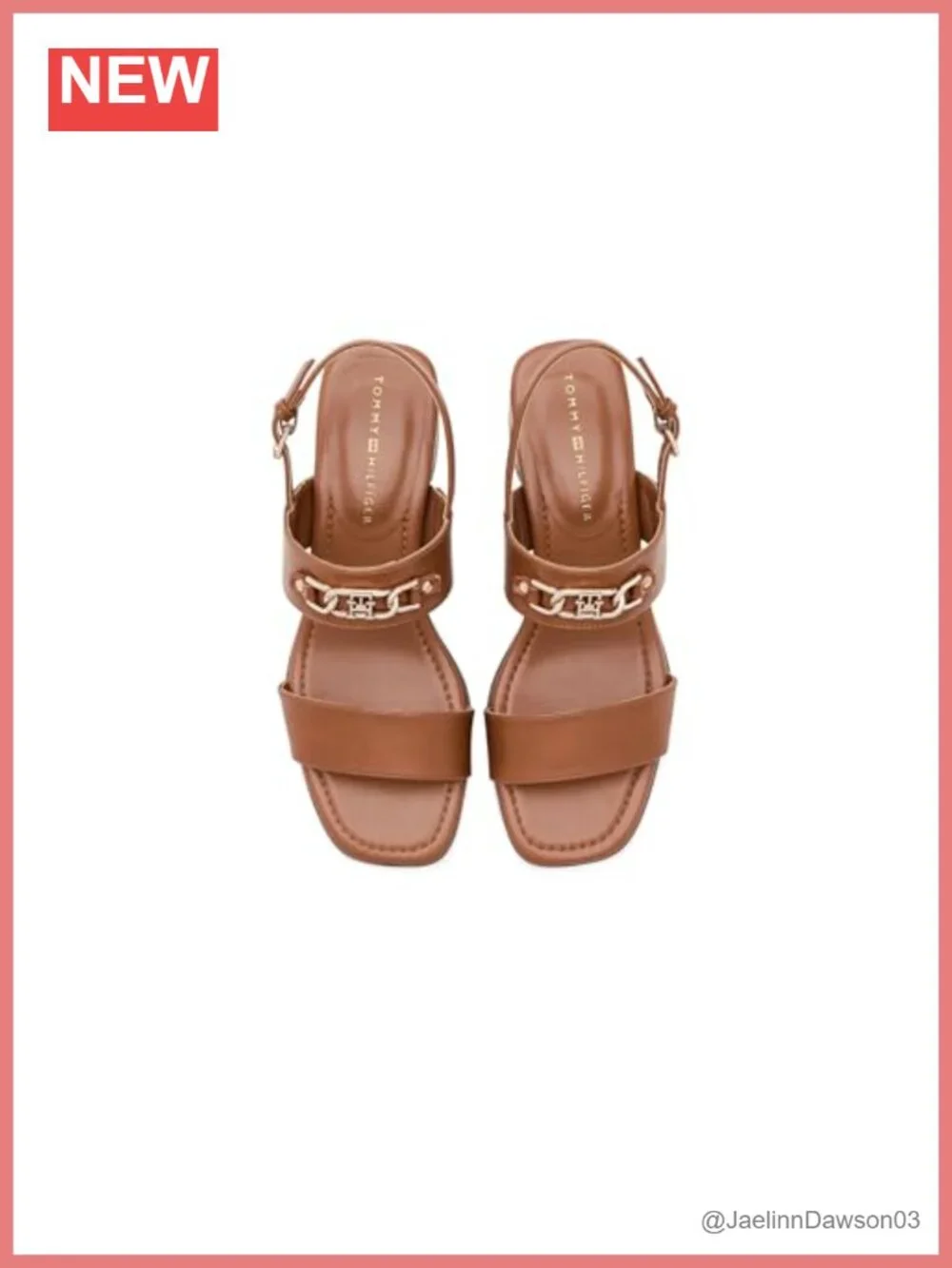 Heeled Sandals Block Heel PU Slingback Adjustable